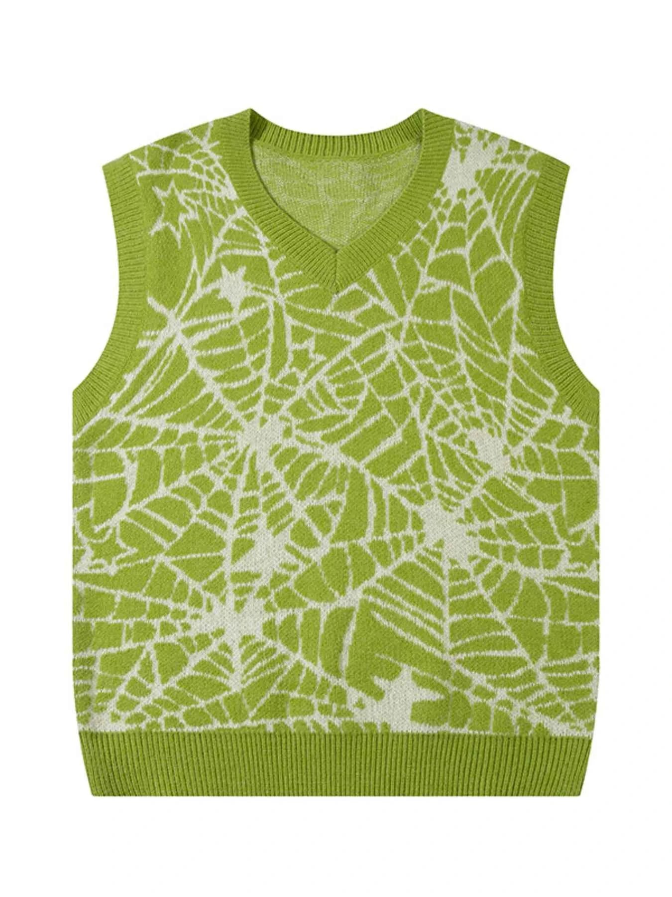 Men's Spider Web V-Neck Sweater Vest